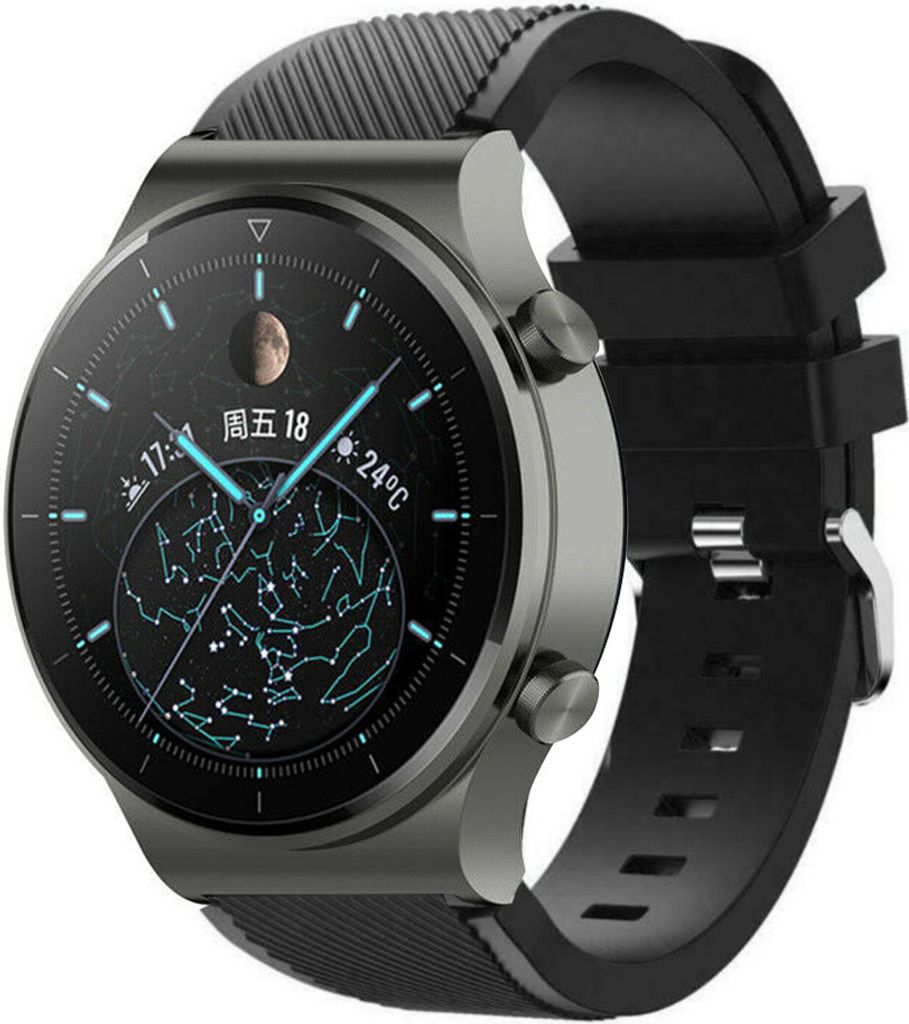 Strap-it Huawei Watch GT 2 Pro Silikonarmband (Schwarz)