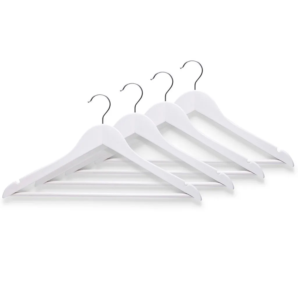 Zeller 17141 Set 4 Grucce Legno Bianco 43,5 cm - Appendini Robusti