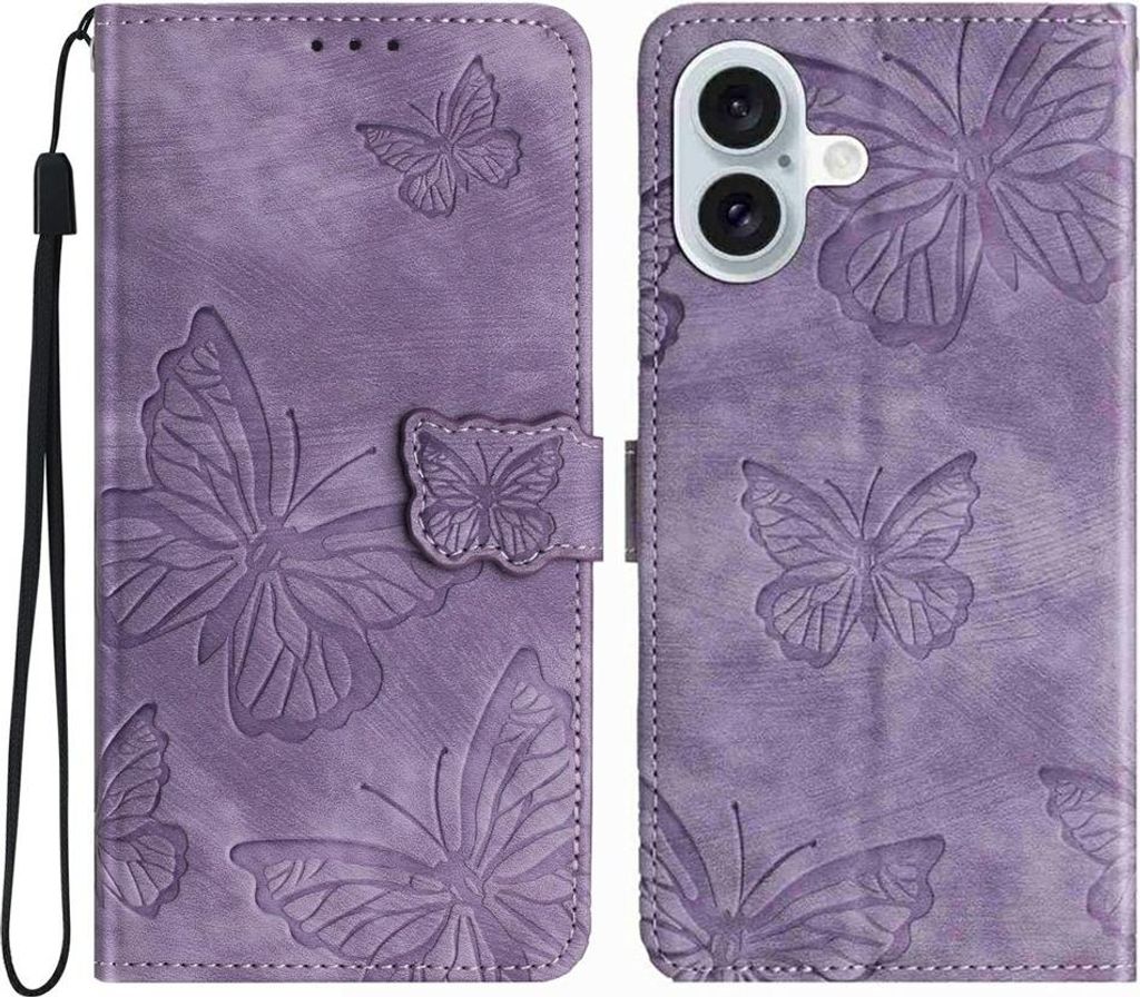iPhone 17 Hülle - Coverup Schmetterlinge Klapphülle - Violett