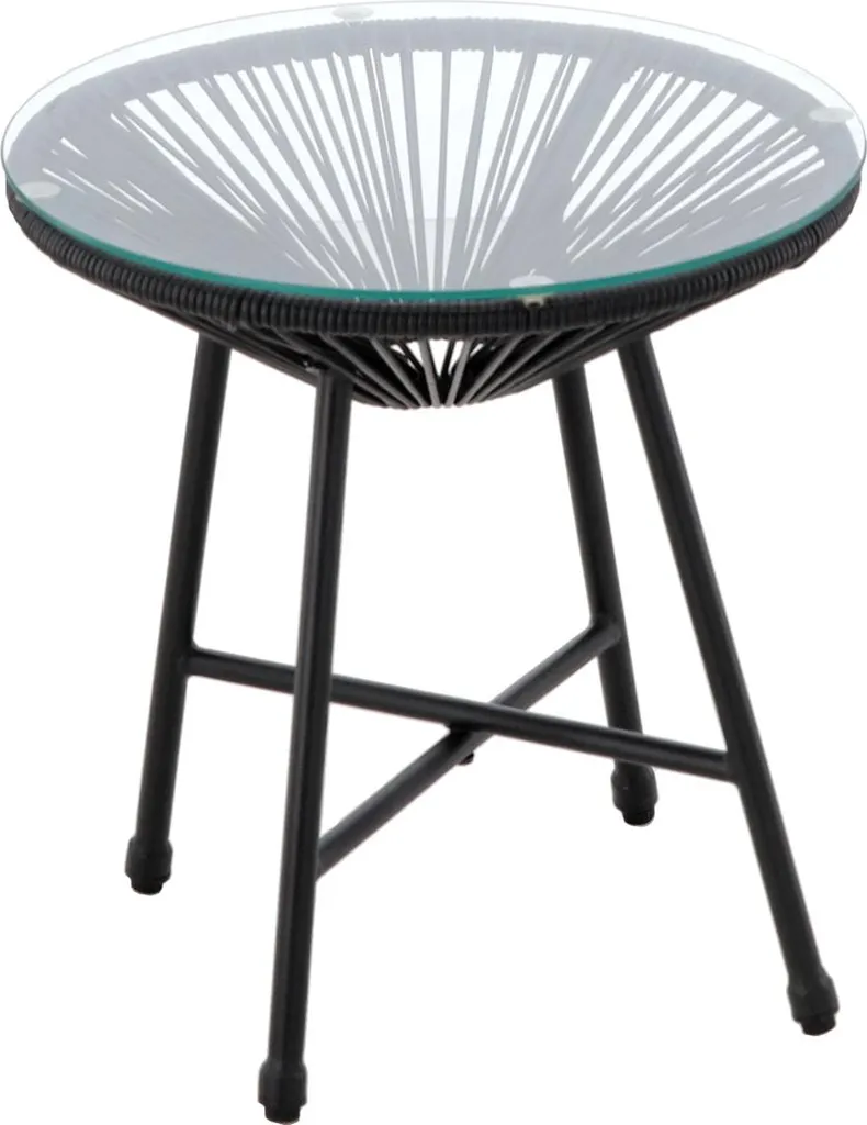 Salon de jardin design LAMBROS noir avec table basse et fauteuils chic - 6