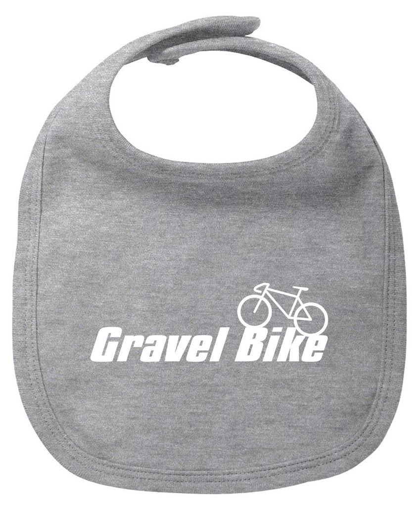 Huuraa Baby Lätzchen Gravel Bike Fahrrad Heather Grey Klettverschluss Baumwolle Latz Geschenkidee