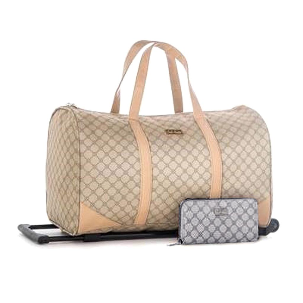 Reisekoffer Trolley Beige inkl. Geldbeutel Reisetasche Produktbild 