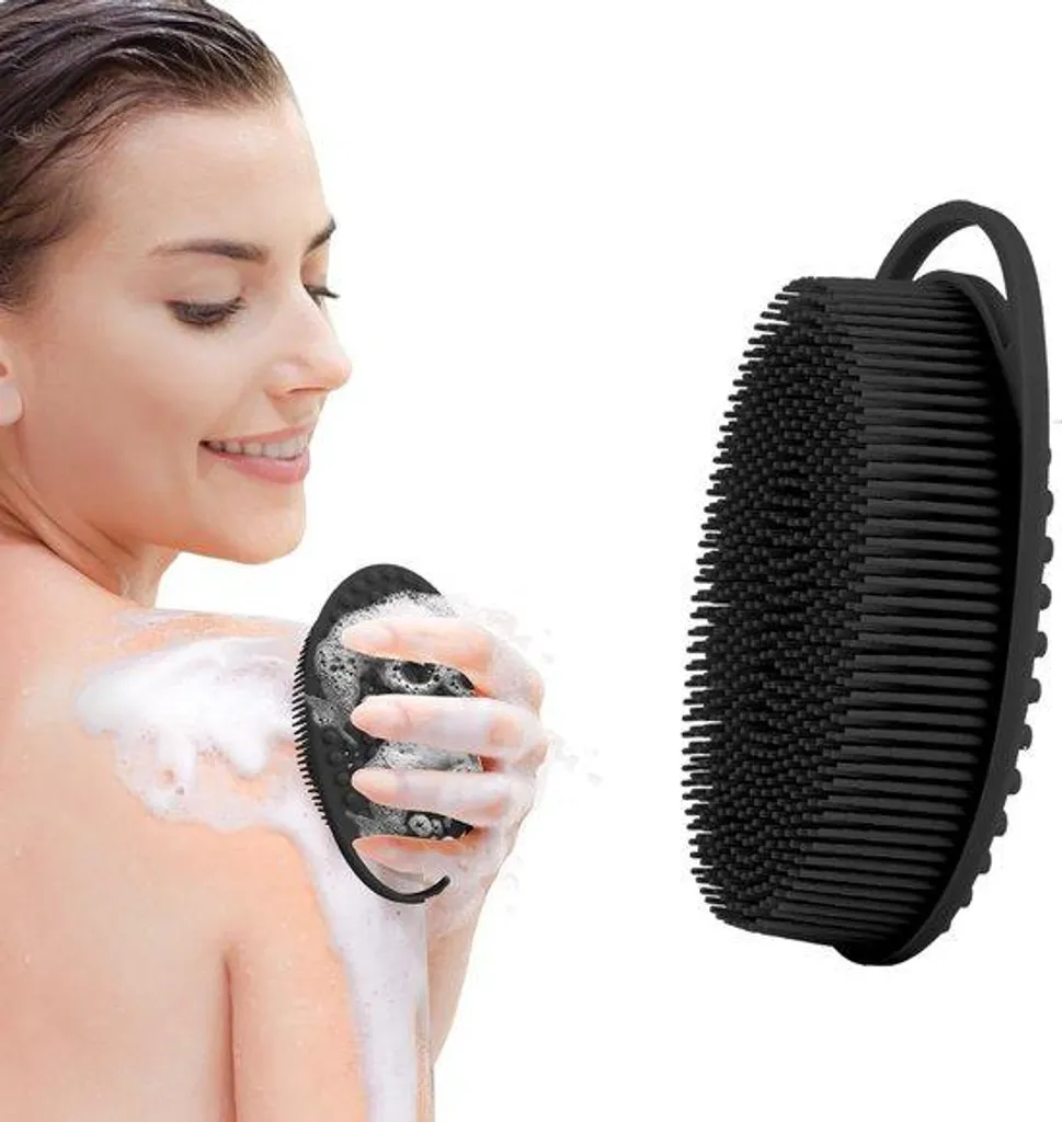 Brosse silicone corps anti-bactérienne pour peau sensible et gommage