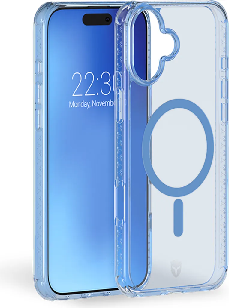 Force Case, custodia MagSafe per iPhone 16 rinforzata, blu