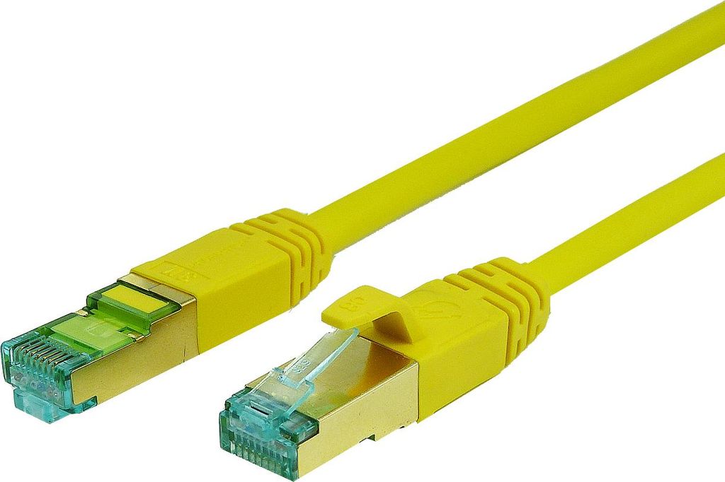 ProfiPatch LAN Kabel Cat8 S/FTP RJ45 Premium Patchkabel 40GB 2000MHz LSZH Ethernet Netzwerkkabel gelb 1m