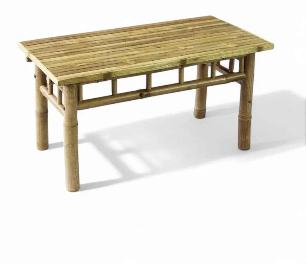 Table basse stable en bambou marron 90x45x45 cm, design Aviaton 90