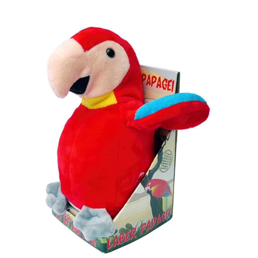 Rot Labertier Sprechender Papagei Vogel Chatter Laber parrot plappert alles nach 