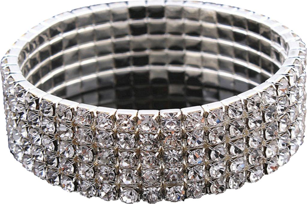 Armband mit Strass-Design, elastische Legierung, modisches Handtragearmband für den täglichen Gebrauch-5 Row