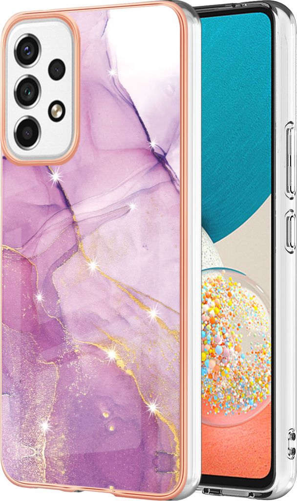 Galaxy A53 5G Case, WindCase Marble Pattern Hybrid Hard Back Weich TPU Bumper Protective Case Cover for Samsung Galaxy A53 5G Pink
