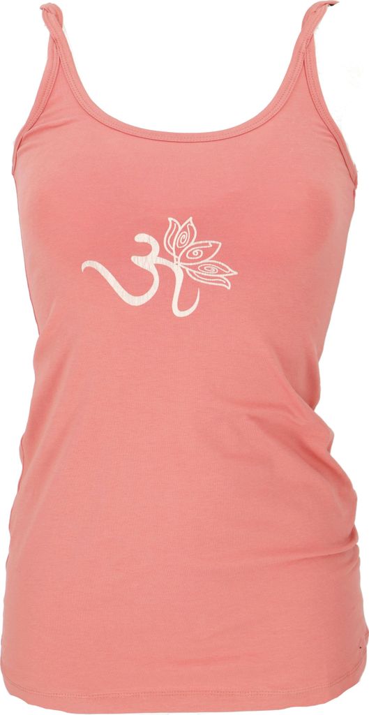 Yoga-Top aus Baumwolle OM - Apricot, Damen, Pink, Elasthan,Baumwolle(Bio), Größe: L