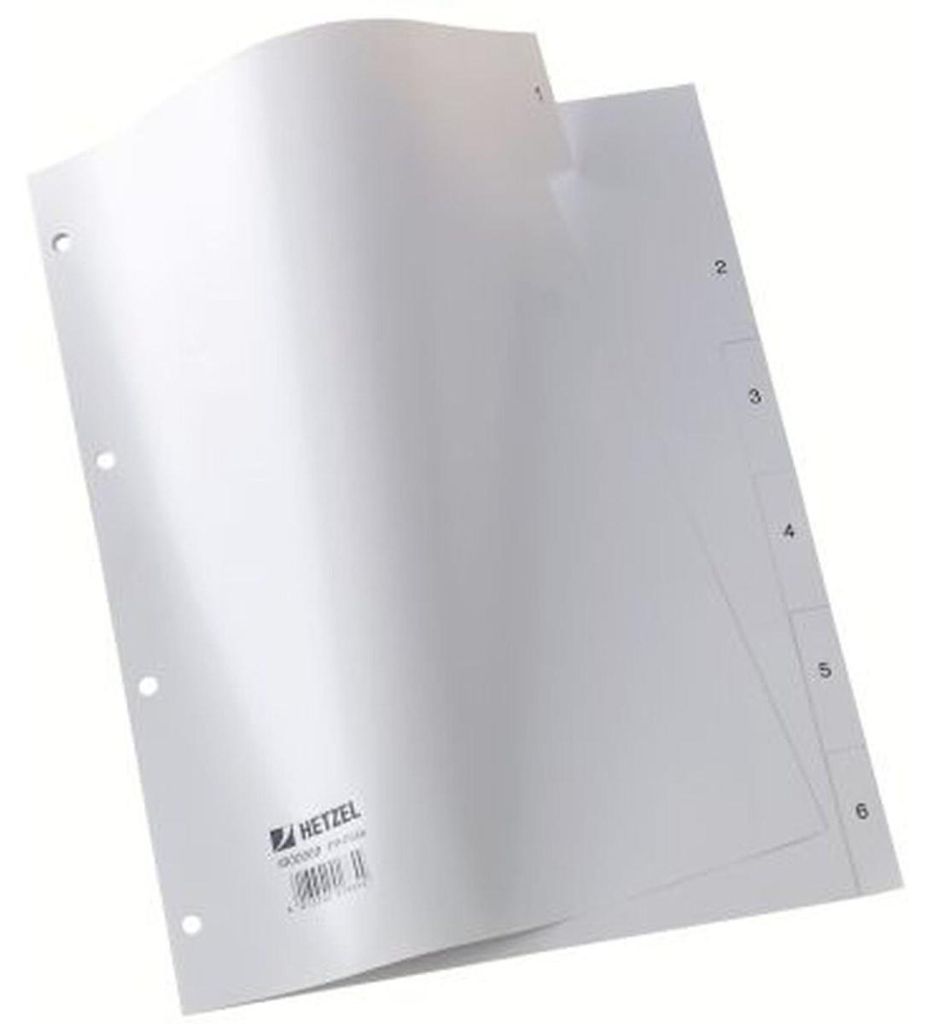 Rexel Kunstst.Reg. A4 6tlg.1-6 grau, Grau, A4, 227 mm, 300 mm, 2 mm, 1 Stück(e)