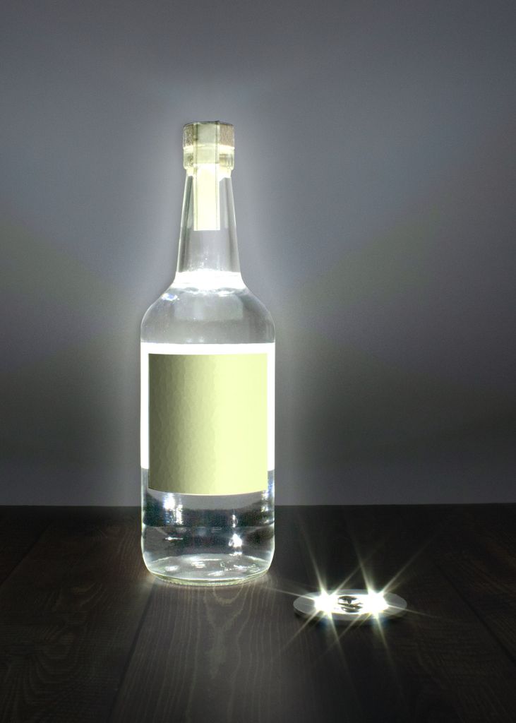 Selbstklebendes Flaschenlicht 5er Set - kalt weiß - Runde Produktbild 