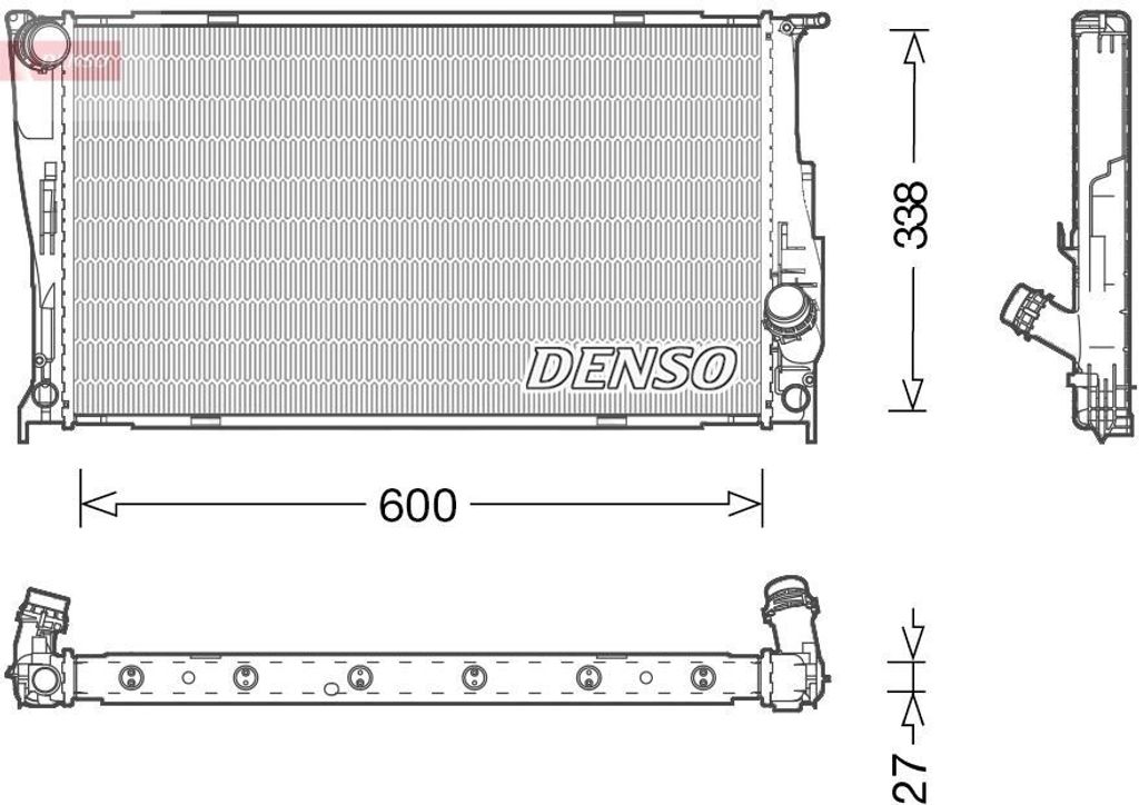 DENSO DRM05003 - OE 17117547059 Kühler, Motorkühlung für 3er (E90), 3er (E93), 3er (E92), 3er (E91), X1 (E84), Z4 (E89)