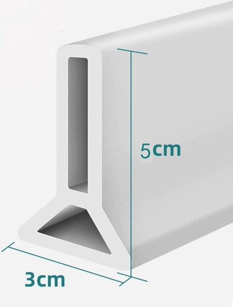 Opvouwbare douchewaterdam, douchestopbarrière, retentiesysteem, natte scheiding, 100 cm, 5 cm, zelfklevend, opvouwbaar, dicht, badkamer