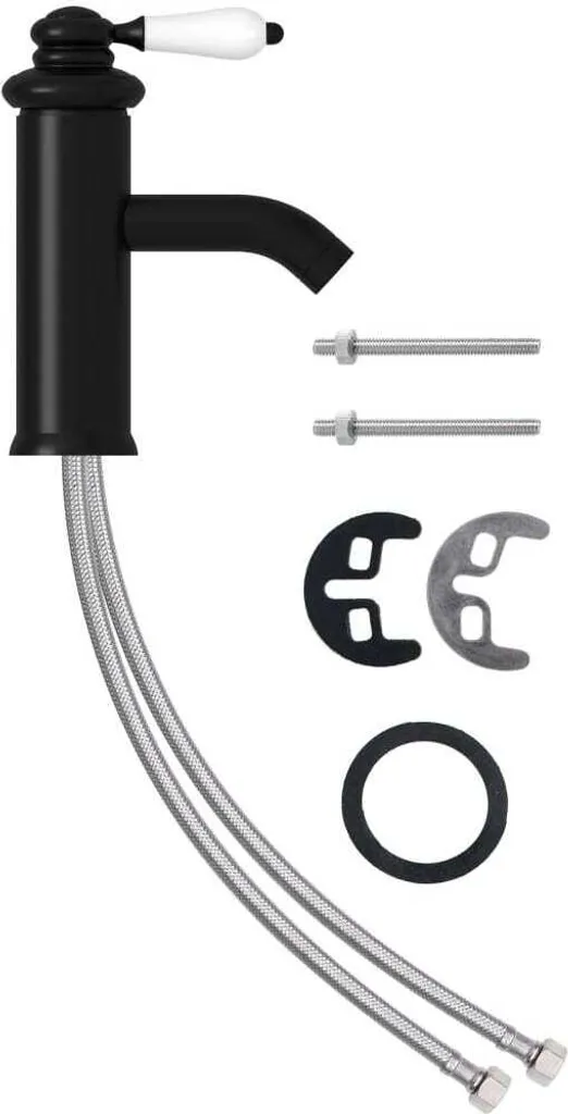 Robinetterie de lavabo noir anti-calcaire 130x180 mm - Finition Mate