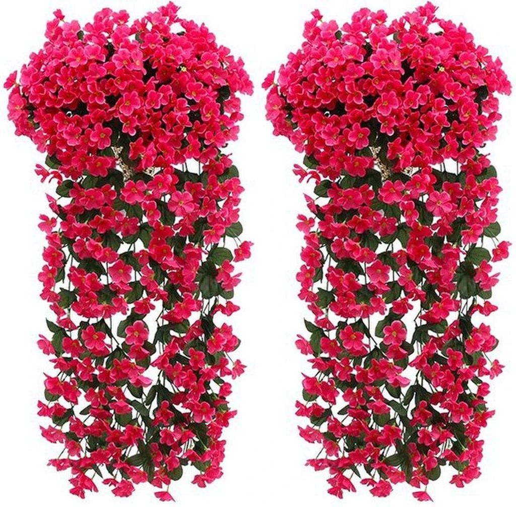 Unyqoos Blumenslinger für Innen- und Außendekoration - Set mit 2 roten, lebendigen Slingen, 90 cm lang