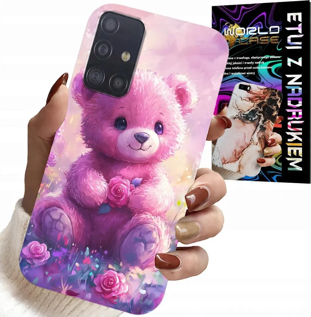 Regalo Perfetto Samsung A71: Custodia Orsetto Rosa e Vetro Anti-Urto