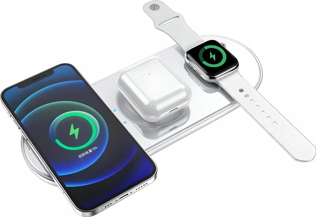 Caricabatterie Wireless Portatile 3 in 1 Pieghevole per iPhone e Watch