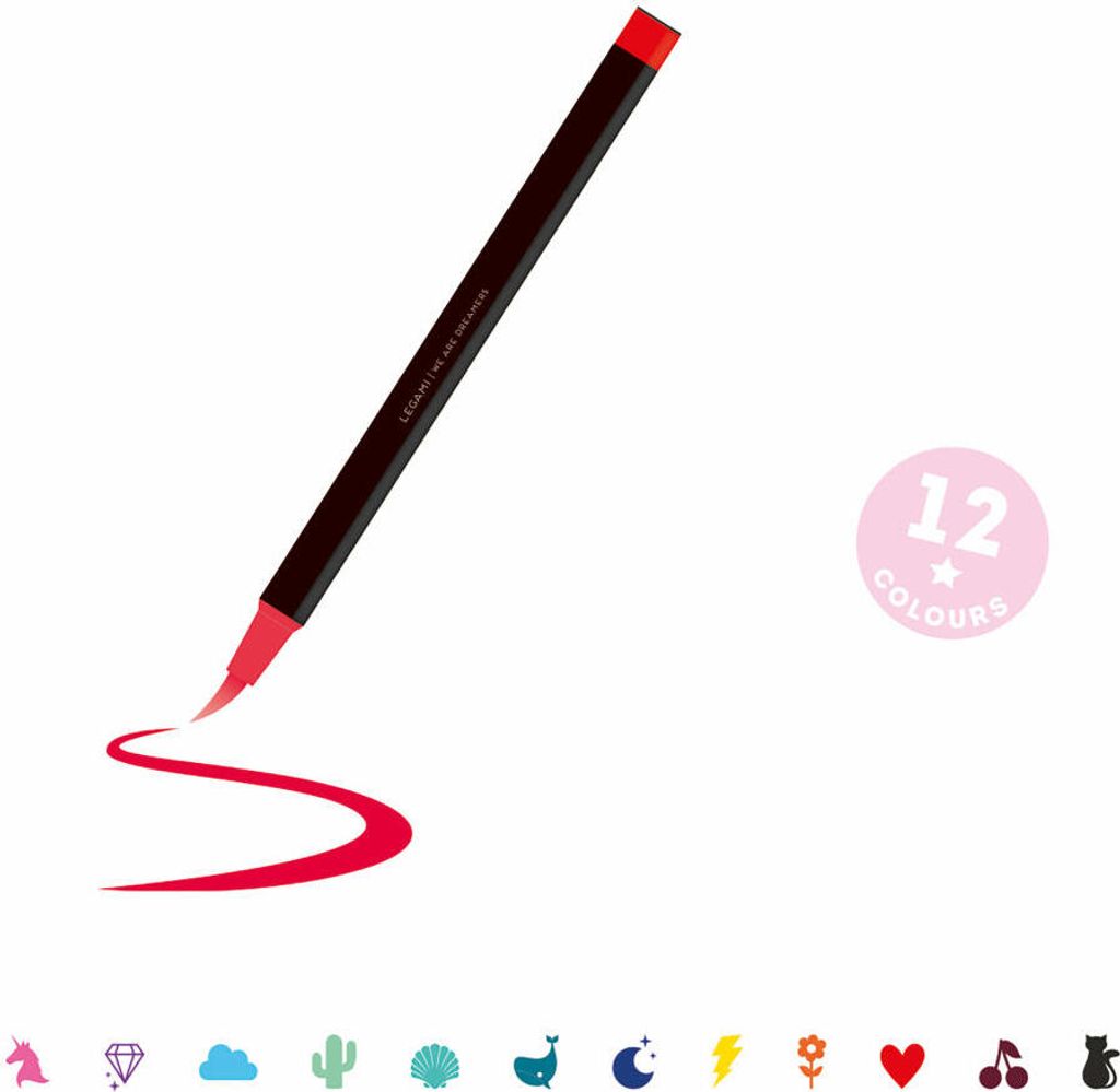 LEGAMI 12er Set Filzstifte mit Pinselspitze Flexible Produktbild 6