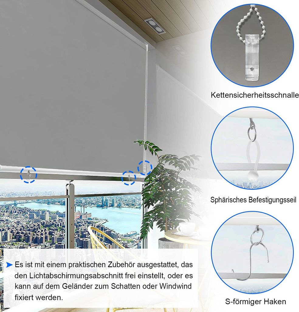 Rollo Senkrechtmarkise Außenrollo Balkonrollo Produktbild 7