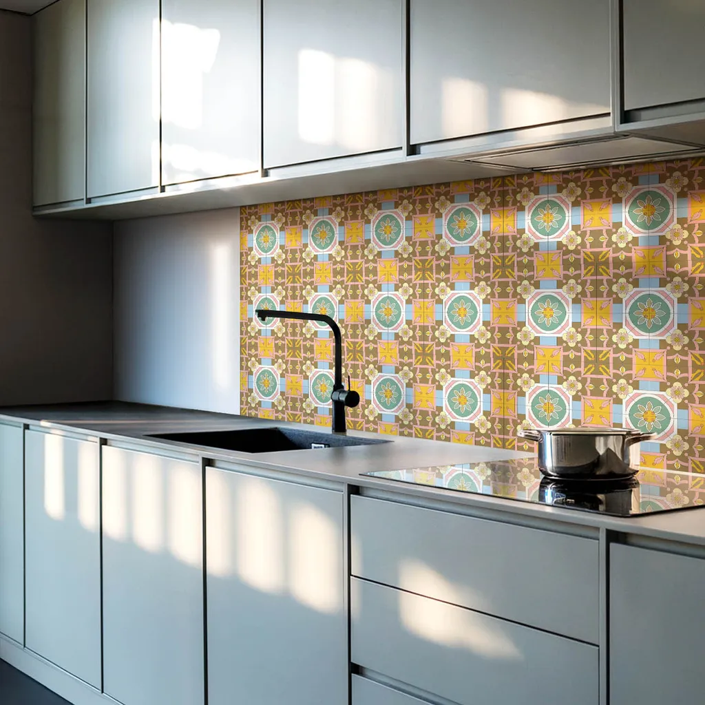 Piastrelle adesive per cucina 20x20 cm mosaico burro - confezione 14 adesivi | Leroy Merlin