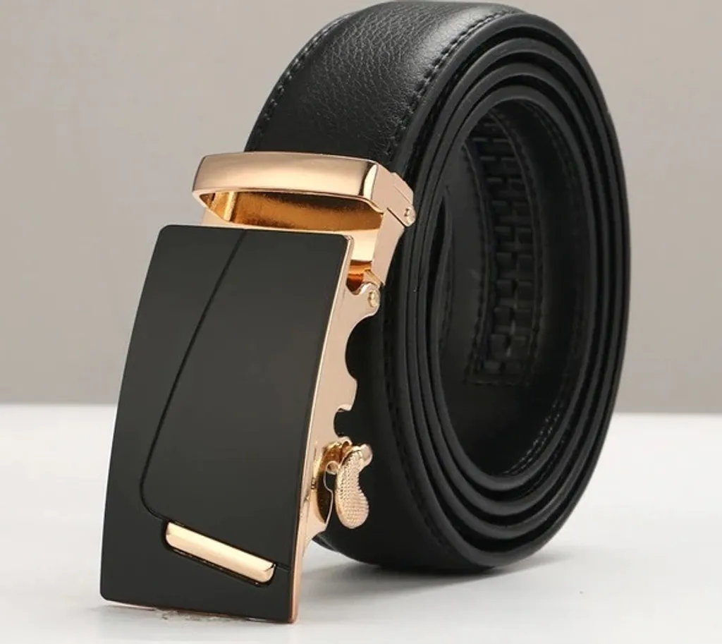 Cintura Uomo Aleš KP5226 Nera Fibbia Oro | Eleganza Business e Cerimonia