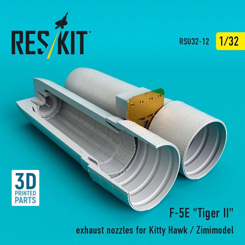 ResKit RSU32-0012 - 1:32 F-5E Tiger II exhaust nozzles for Kitty Hawk / Zimimodel (3D Printed)