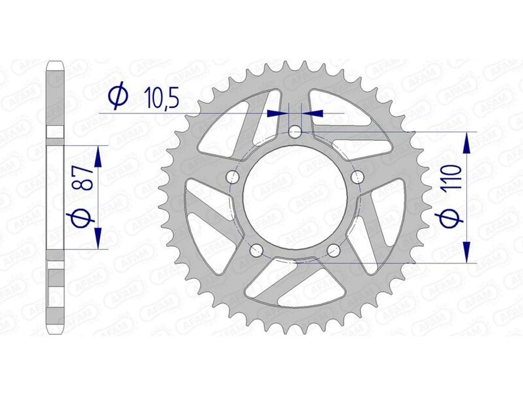 AFAM Kettenrad Alu Standard - 520