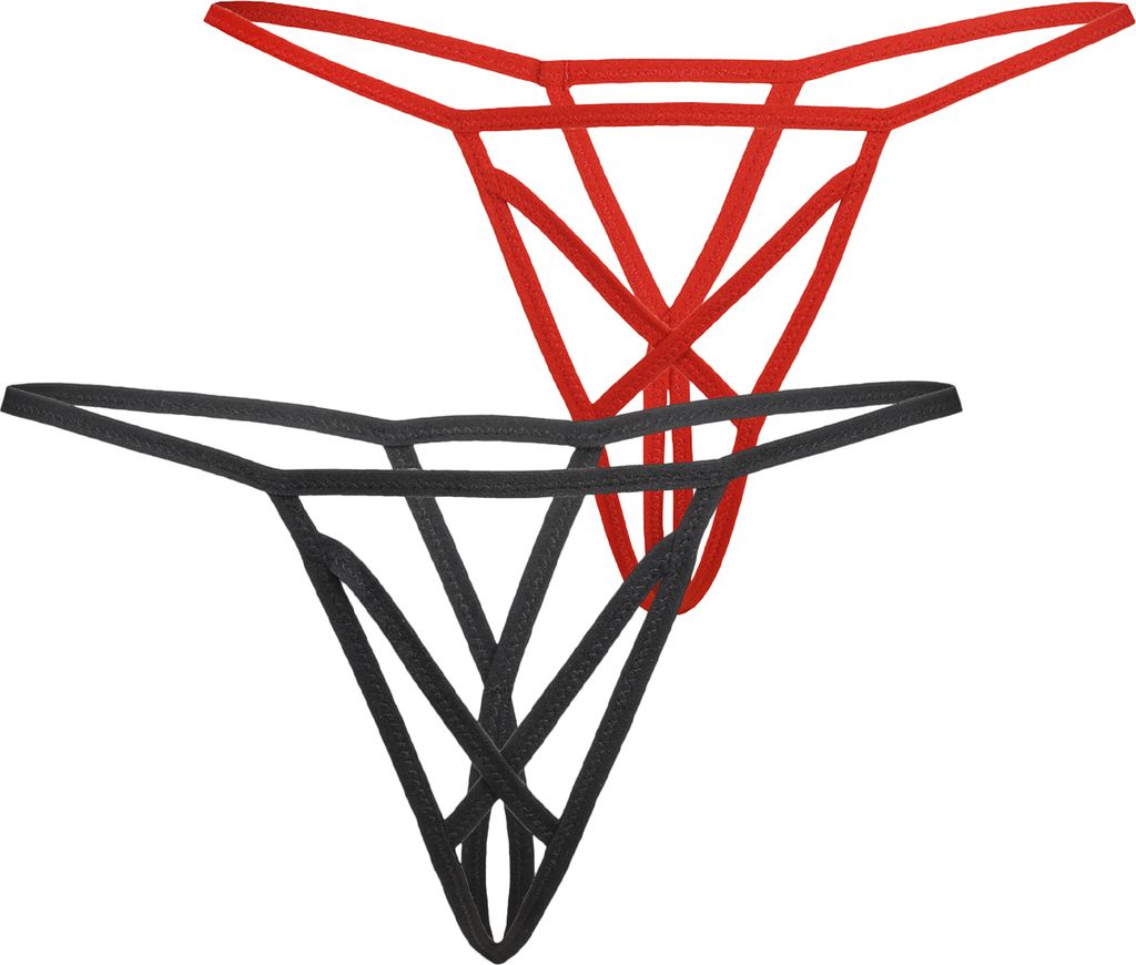 Teyli 2er Pack: Ouvert Tanga Menndi Female 3113-2_bl-re mehrfarbig L/XL