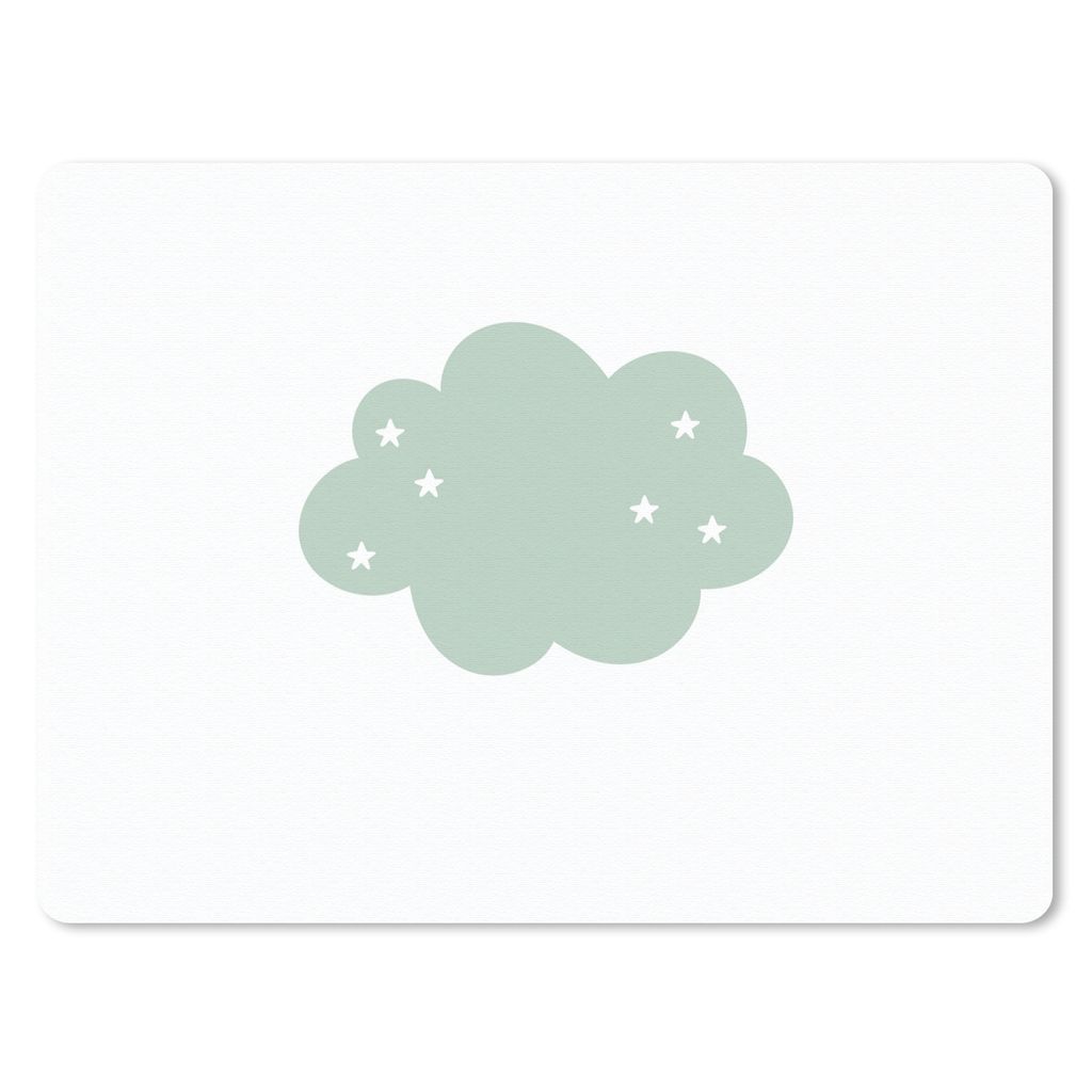 MuchoWow Mauspad Mousepad Wolke - Mädchen - Jungen - Sterne - Pastell - Kind 40x30 cm - Mousepads - Maus Mat - Pad - Mausunterlage - Anti Rutsch