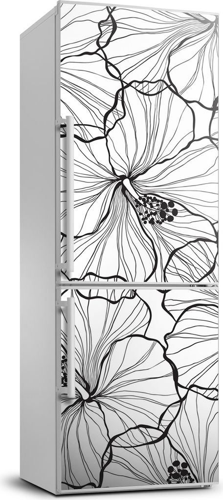 Tulup Kühlschrankdekoration - 70x190 cm - Aufkleber auf dem Kühlschrank - Hibiskus