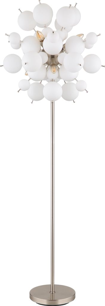 Globo Lighting|Stehleuchte Metall Nickel matt, 6x E14