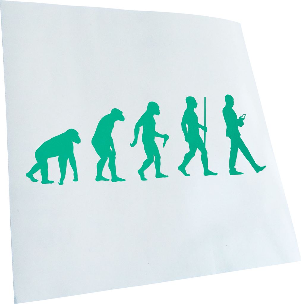 Kiwistar - Autoaufkleber - Evolution Smartphone - Türkis - 50x18cm - Aufkleber für Auto, Laptop, Fahrrad, LKW, Motorrad mehrfarbig JDM Decal Racing