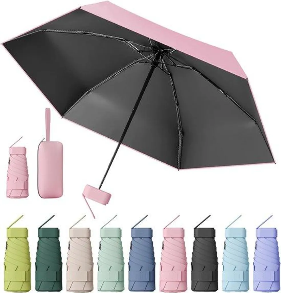 Mini parapluie de voyage ultra léger et compact pliable noir série X