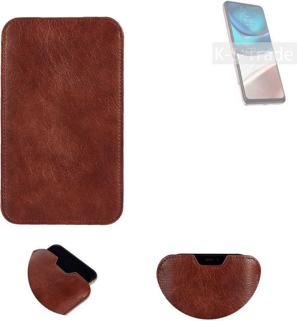 K-S-Trade Schutzhülle Handyhülle kompatibel mit Motorola Moto G42 Handytasche Kunstleder Sleeve in braun
