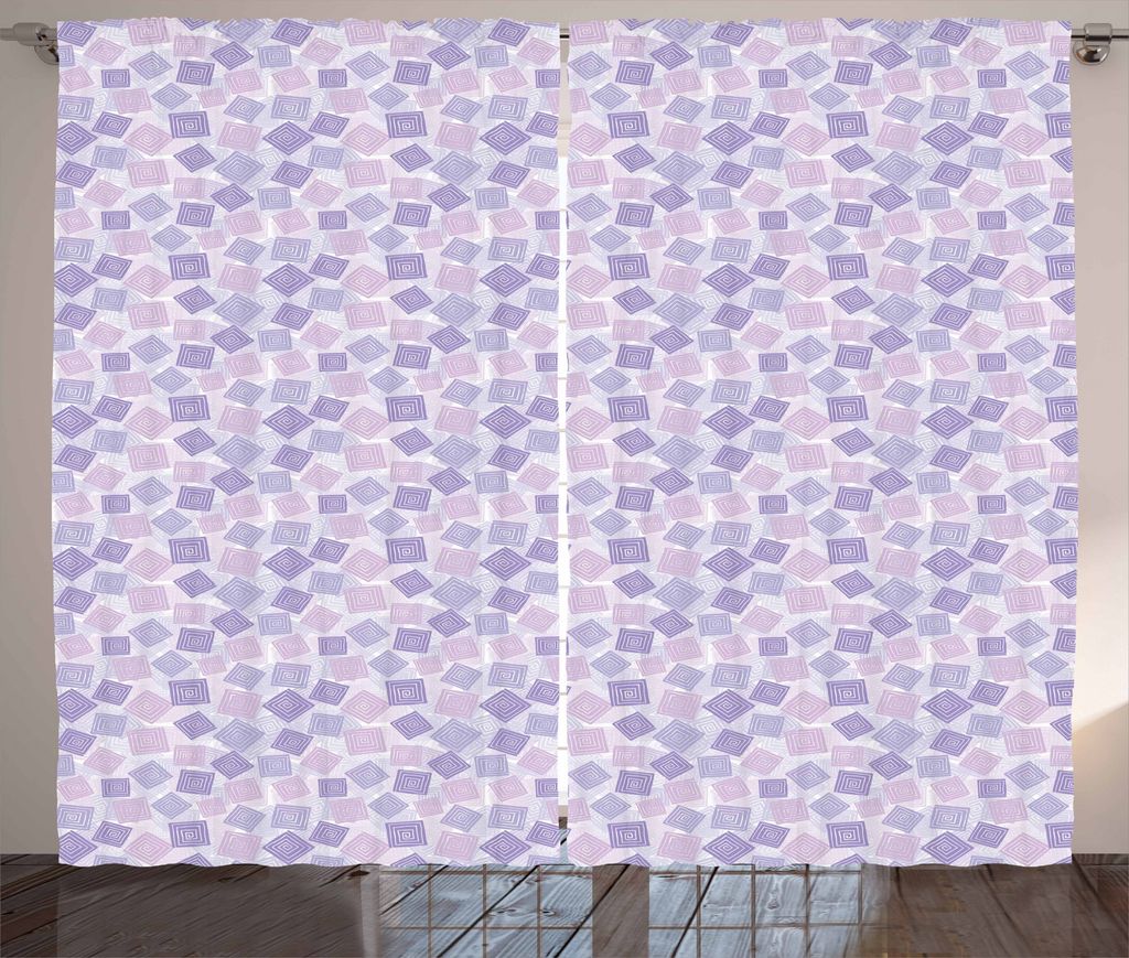 ABAKUHAUS Geometrisch Rustikaler Vorhang, Aufwändige Spirale-Muster, Wohnzimmer Universalband Gardinen mit Schlaufen und Haken, 280 x 175 cm, Lave...