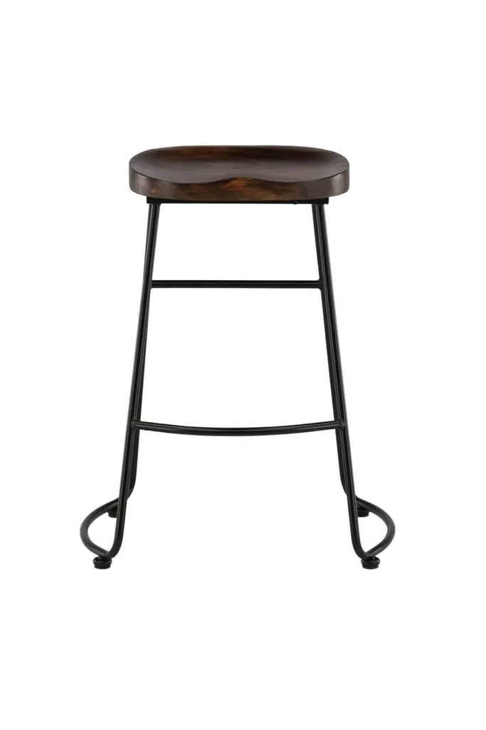 Tabouret Ozark Noyer Foncé pour Îlot de Cuisine et Comptoir de Bar Noir