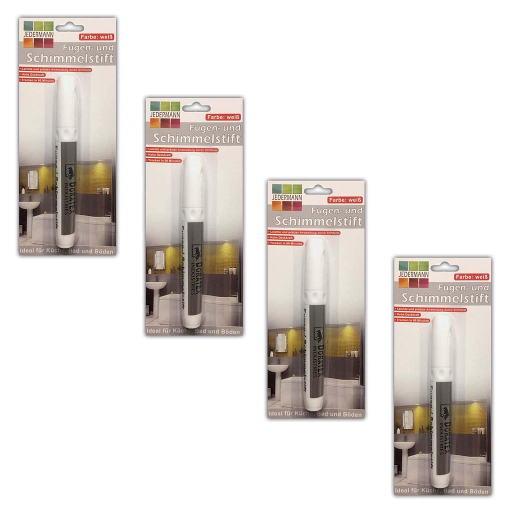 4er Set Fugenstift Schimmelstift Weiß Schimmel Entferner Produktbild 