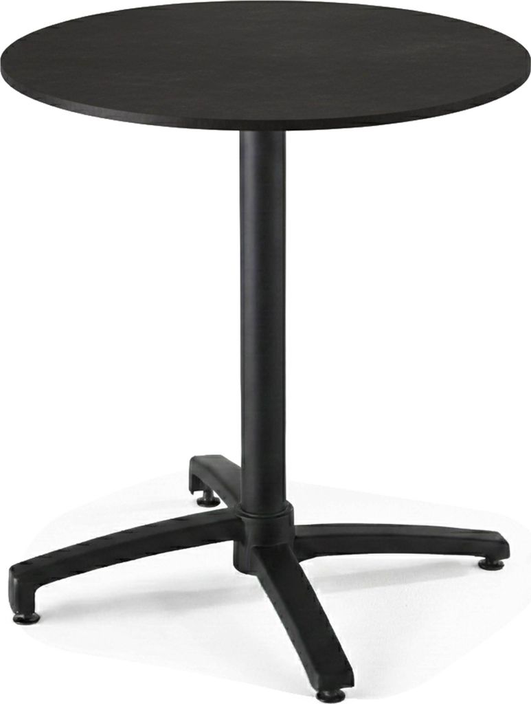 Runder Gartentisch 60 cm neigbar Aluminium und HPL Schwarz - Oviala Opera