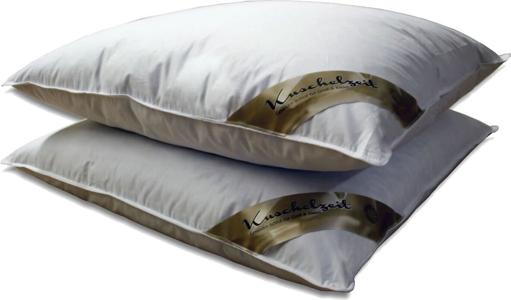 Kopfkissen Set Kuschelzeit in 80x80 cm - mit je 1000 Gramm Füllung aus 70% Federn und 30% Daunen