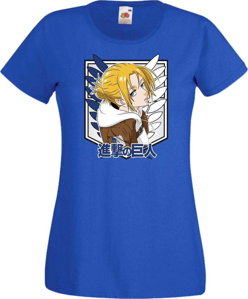 Damen T-Shirt Anime Manga Attack Anime On Titan Annie Leonhart 01 Annie Leonhart, Lady XL / Blau