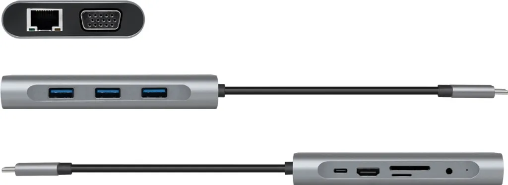 LogiLink UA0383 Hub USB 3.2 10 Porte USB-C Argento | Docking Professionale