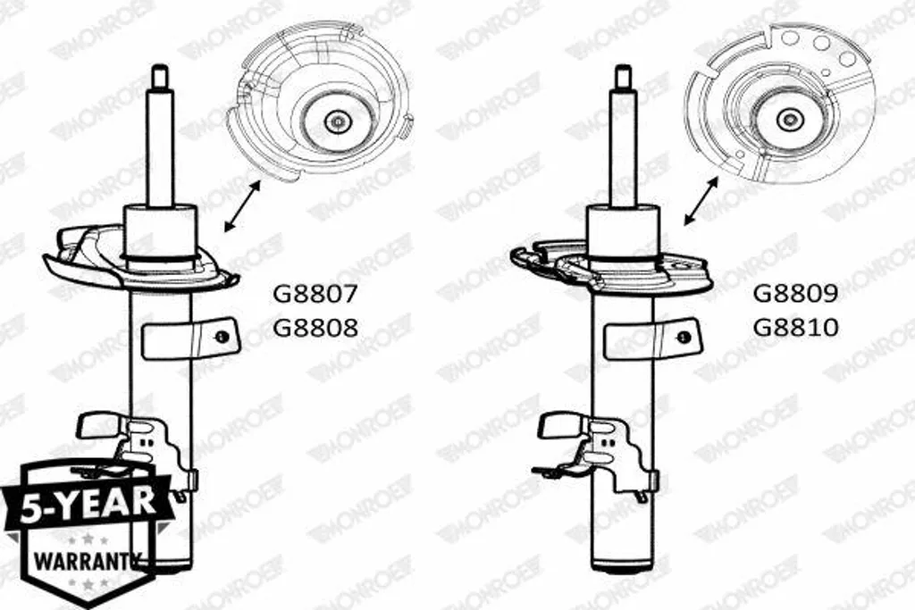 Amortisseur Monroe G8807 pour Confort et Sécurité de Kuga