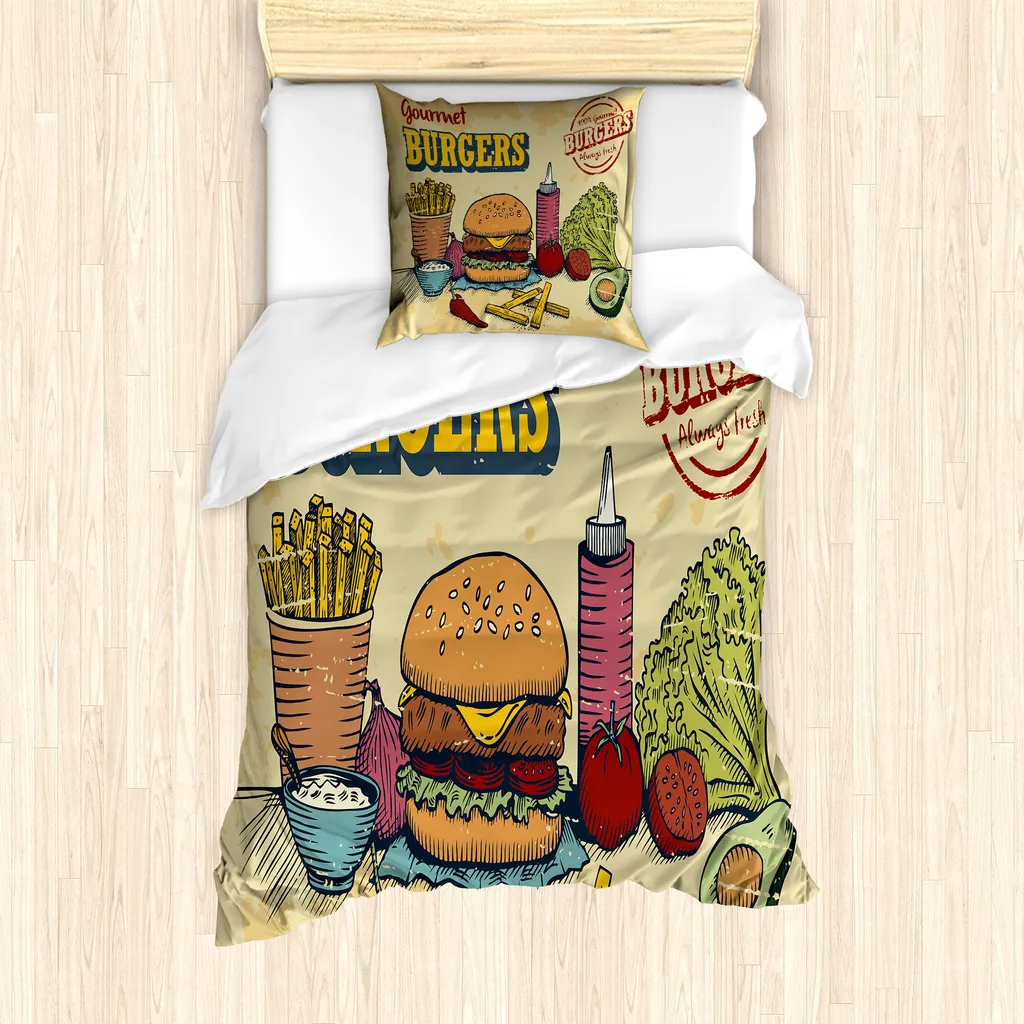 Regalo Ideale: Set Copripiumino Hamburger ABAKUHAUS Singolo