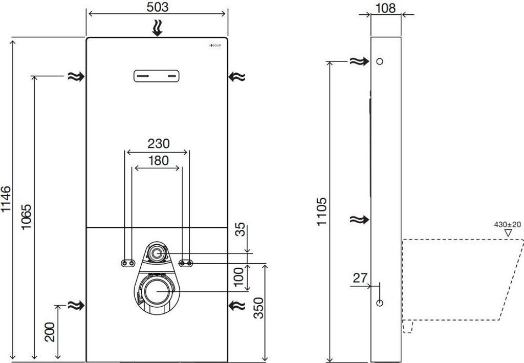 VIGOUR INDIVIDUAL 5.0 WC-Modul für Wand-WC Hartglas, anthrazit
