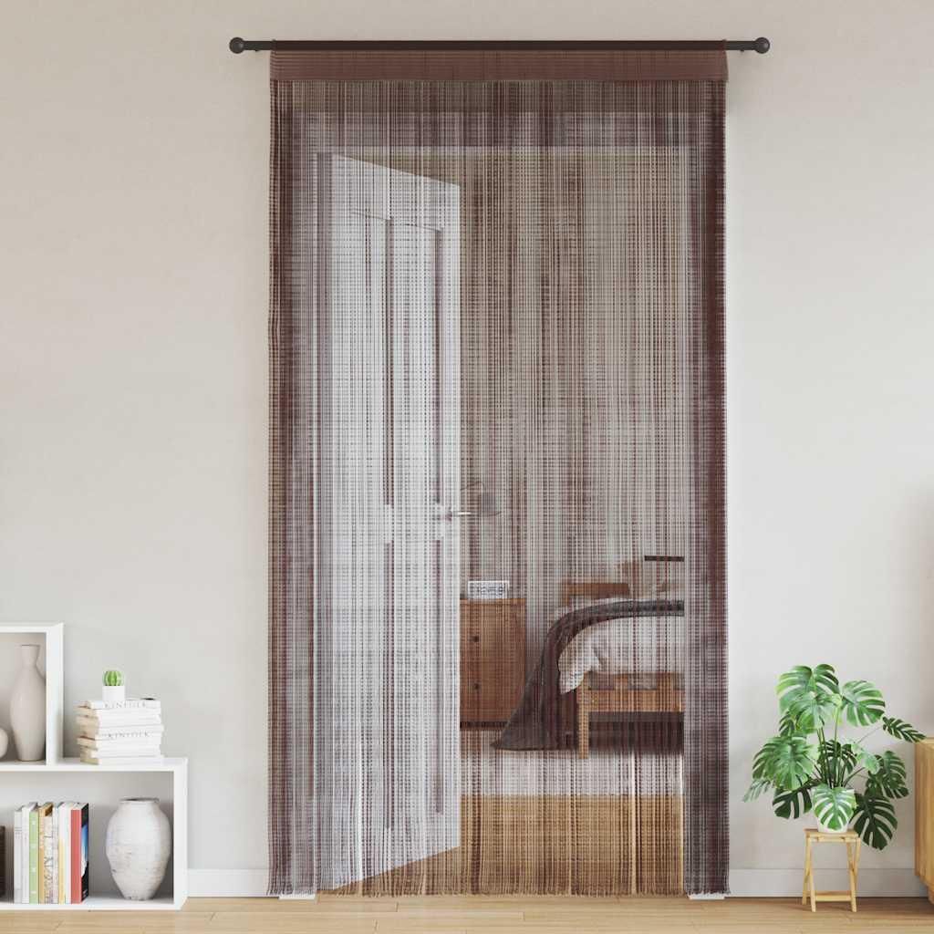 vidaXL Závěsy z nití 2 ks 100 x 250 cm hnědé Obrázek produktu 