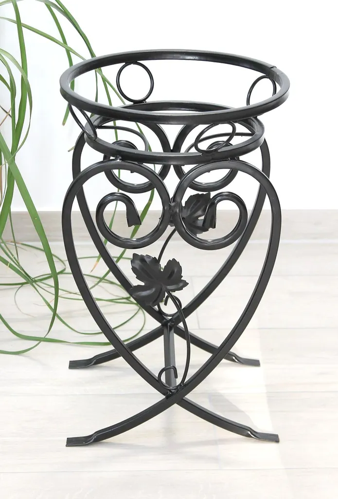 Sellette à Fleurs 49 cm Noire en Métal - Design Robuste et Moderne - 7