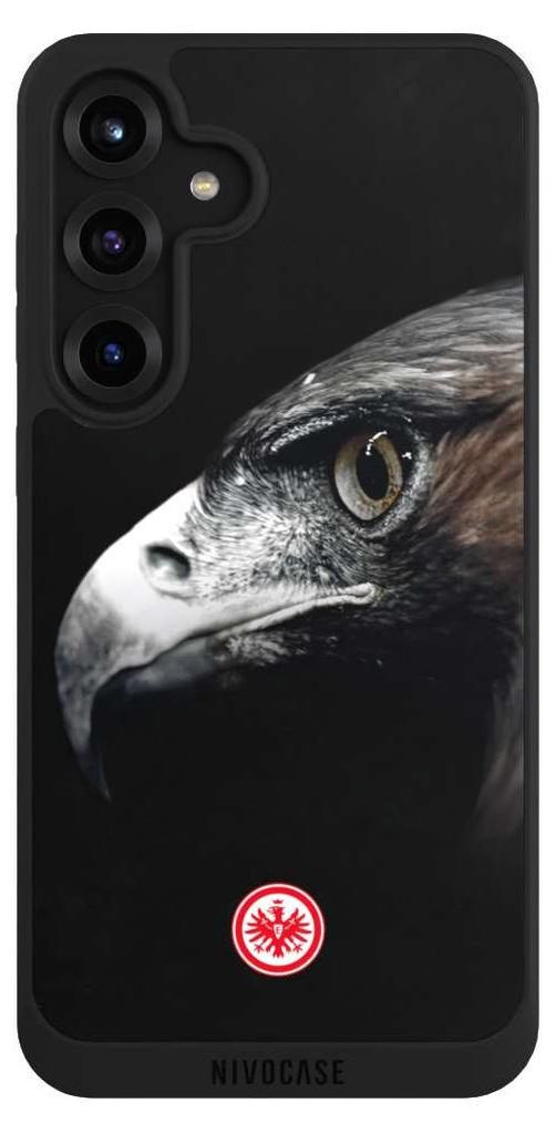 NIVOCASE Handyhülle für Samsung Galaxy S25+ Hülle NIVOpure Case Schwarz Europameisterschaft Eintracht Frankfurt Offizielles Lizenzprodukt