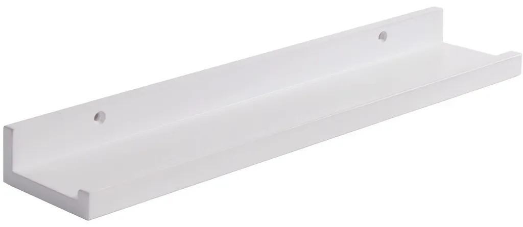 Étagère murale bois blanc design minimaliste en U, longueur 60 cm, polyvalente