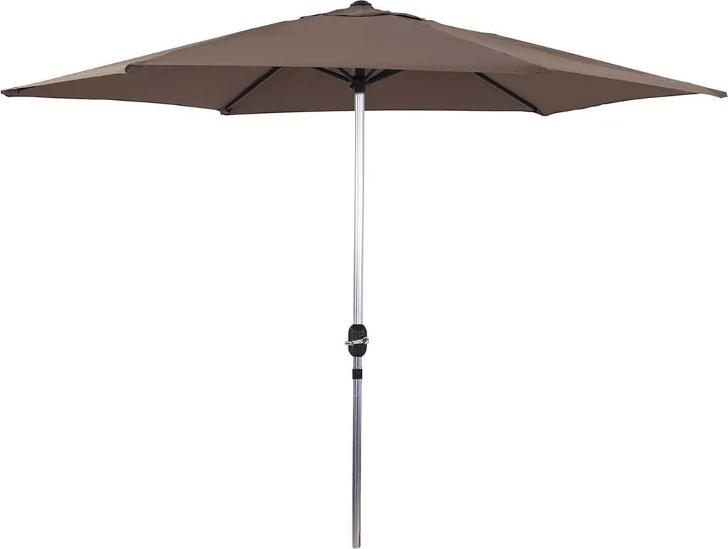 Parasol Anti-UV en Aluminium Sol Ø 3m Taupe - Résistant au Vent et Pluie